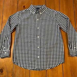 Janie and Jack Blue White Check Button Down Shirt Size 6 EUC